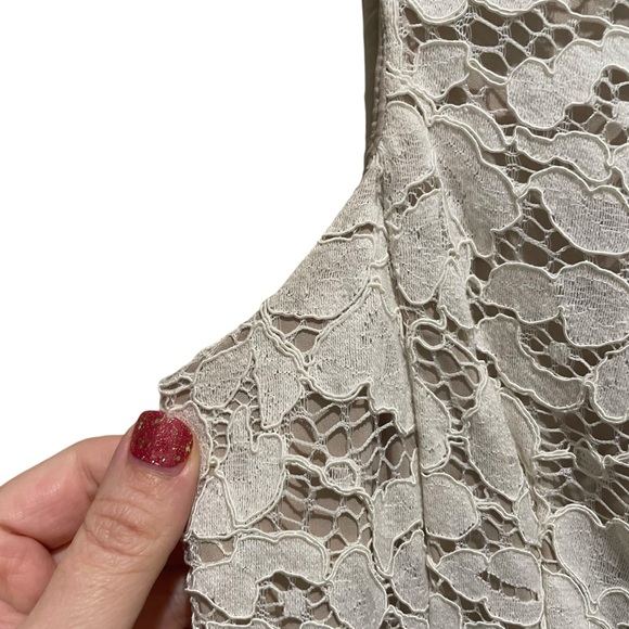 Vince Camuto Floral Lace Fit and Flare Mini Dress Off White Women’s Size 8 - Picture 7 of 10